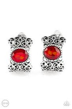 Load image into Gallery viewer, Glamorously Grand Duches Red Clip On Earrings
