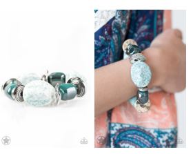 Glaze of Glory Blue Blockbuster Bracelet - Angie's $5.00 Bling