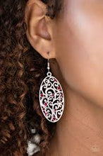 Load image into Gallery viewer, Glistening Gardens Red Earrings