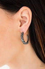 Load image into Gallery viewer, Glitter Galaxy Black Hoops