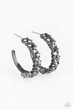 Load image into Gallery viewer, Glitter Galaxy Black Hoops