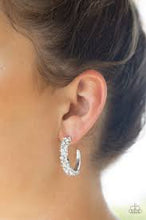Load image into Gallery viewer, Glitter Galaxy White Hoop Earrings