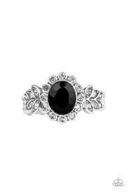 Glitter Garden Black Skinny Band Ring - Angie's $5.00 Bling