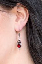 Load image into Gallery viewer, Glittering Grandeur Red Earrings