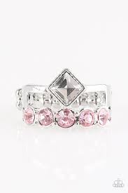 Gone With the Glitter Pink Skinny Band Ring