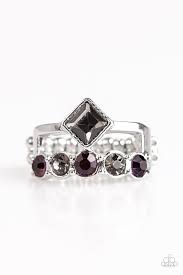 Gone with the Glitter Purple Skinny Band Ring