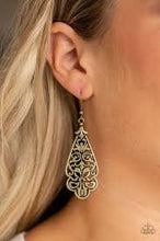 Load image into Gallery viewer, Greenhouse Goddess Brass Earrings
