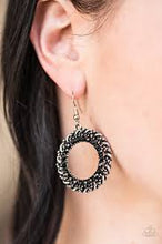 Load image into Gallery viewer, Grunge and Glitter Black Earrings