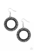 Load image into Gallery viewer, Grunge and Glitter Black Earrings