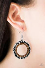 Load image into Gallery viewer, Grunge and Glitter Brown Earrings