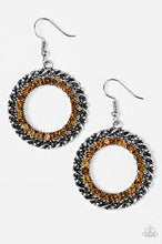 Load image into Gallery viewer, Grunge and Glitter Brown Earrings