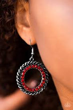 Load image into Gallery viewer, Grunge and Glitter Red Earrings