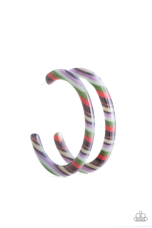 Haute Blooded Multi Acrylic Hoop Earrings - Angie's $5.00 Bling