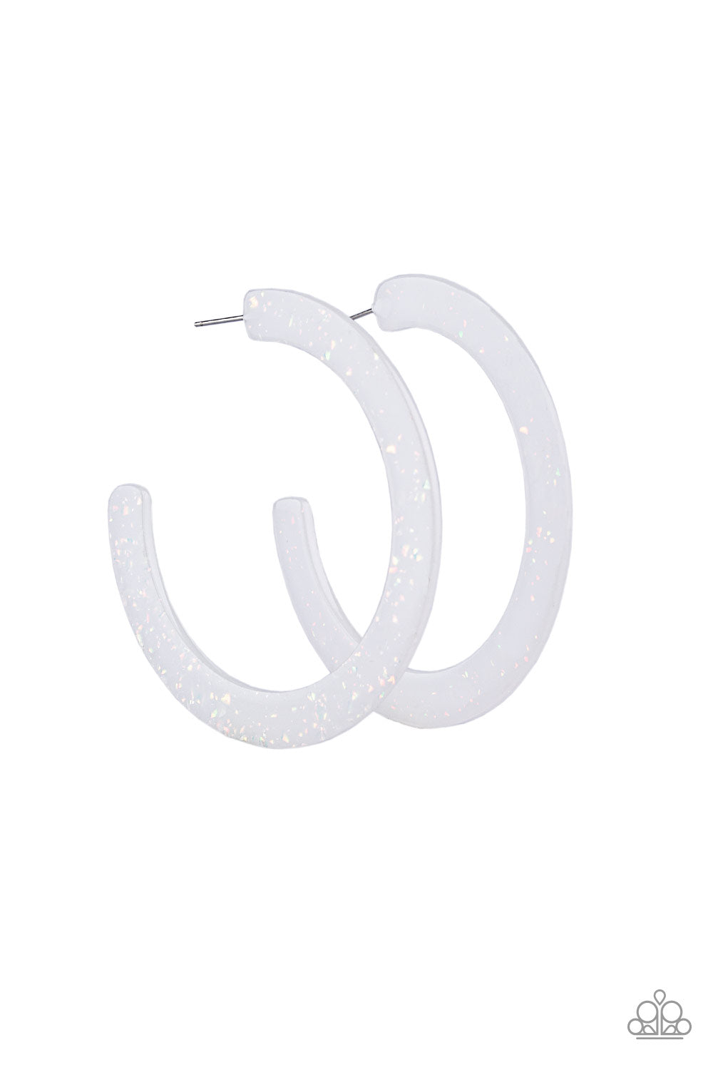 Haute Tamale White Acrylic Hoop Earrings - Angie's $5.00 Bling