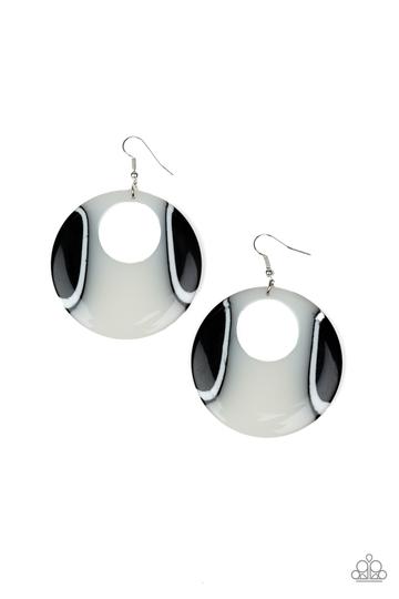 Haute Topic White/Black Acrylic Earrings - Angie's $5.00 Bling