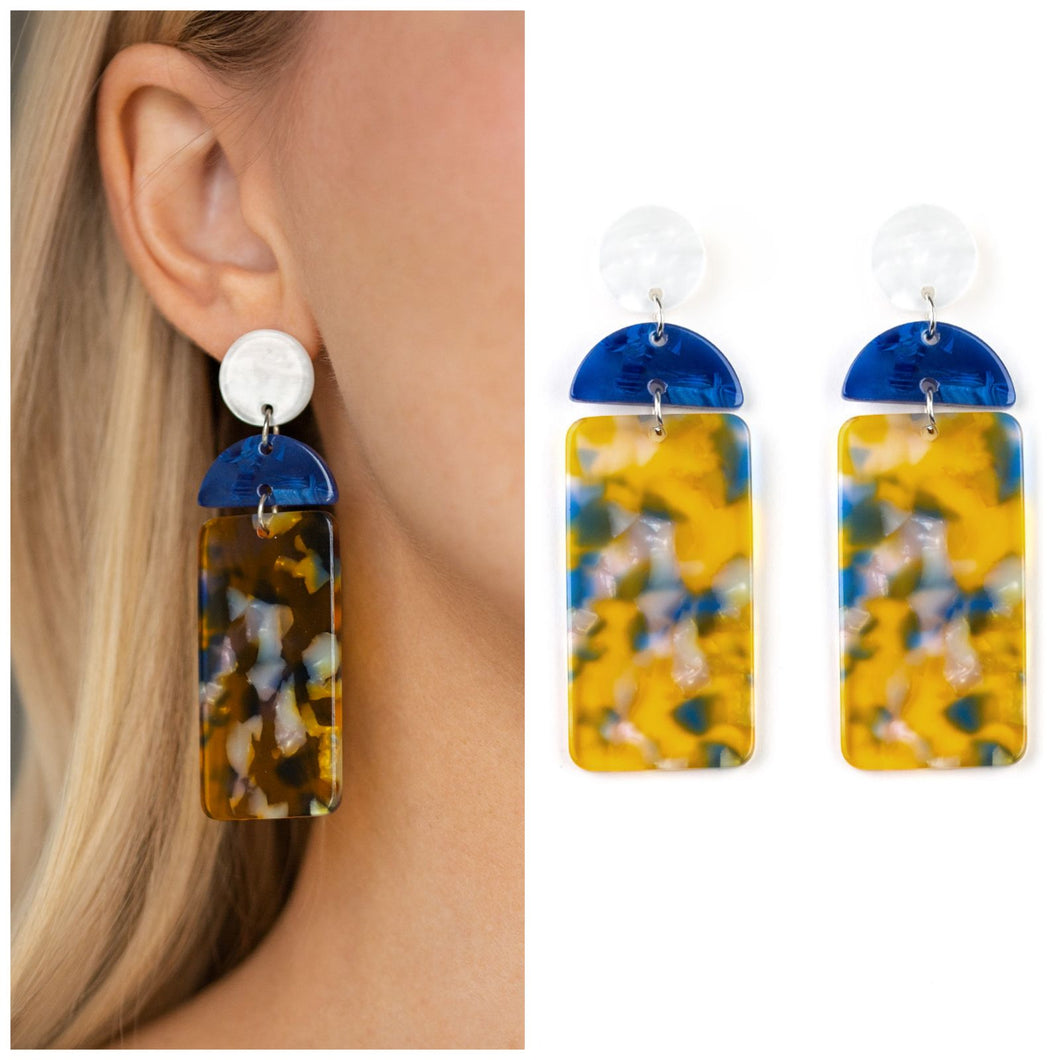 Haute on their Heels Yellow Acrylic Earrings - Angie's $5.00 Bling