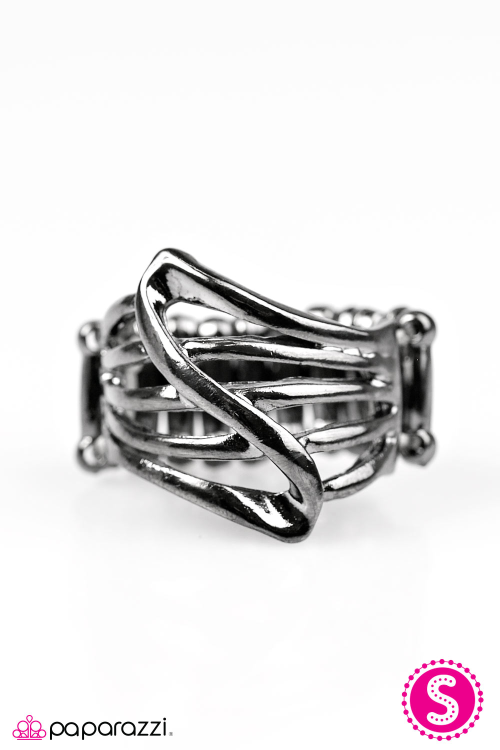 Head Over Shimmer Black Ring - Angie's $5.00 Bling