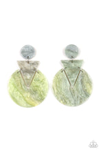 Load image into Gallery viewer, Head Under Water Color Green/Multi Post Acrylic Earrings