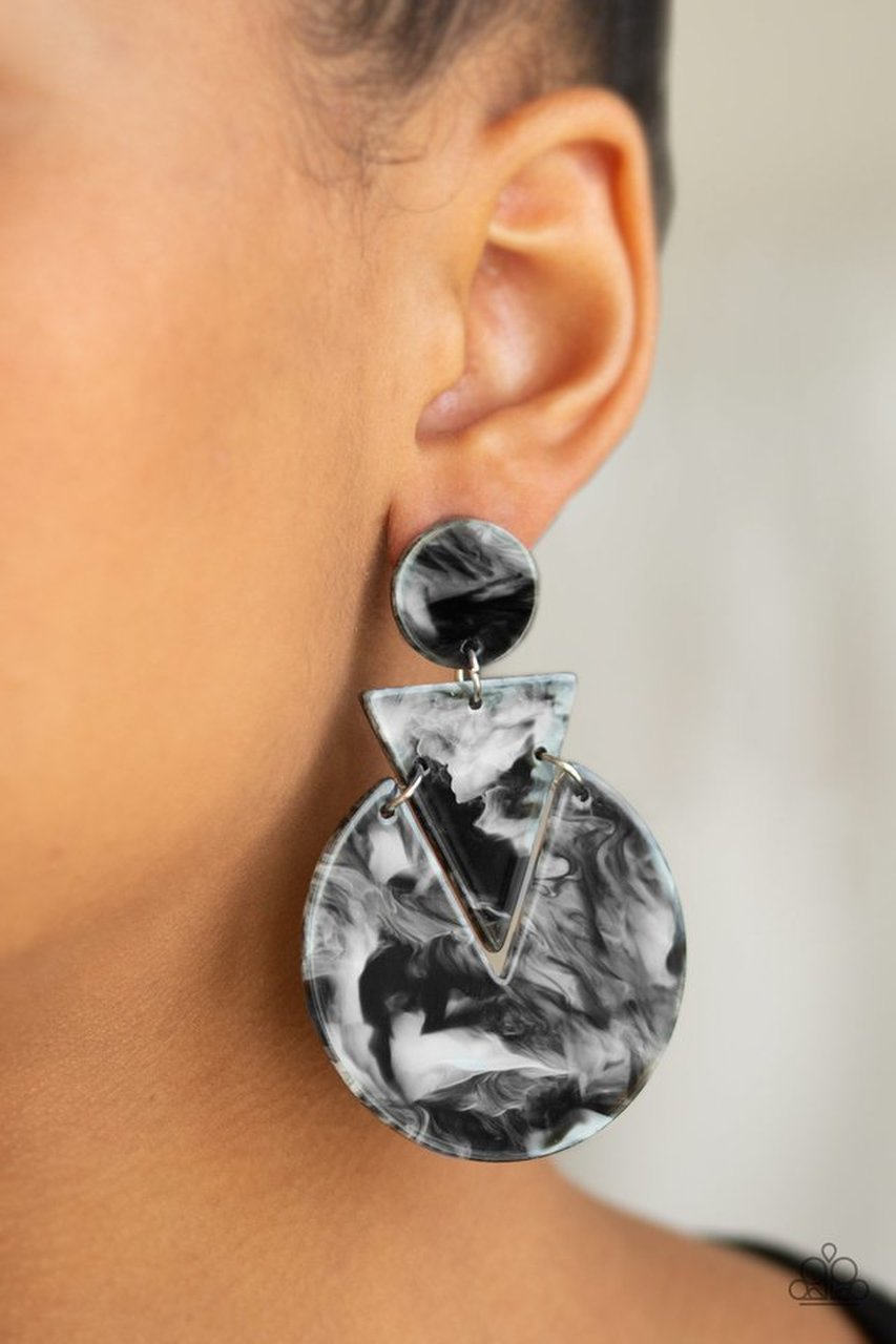 Head Under Watercolors Black Acrylic Earrings - Angie's $5.00 Bling