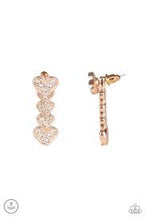 Load image into Gallery viewer, Heartthrob Twinkle Rose Gold Jacket Earrings