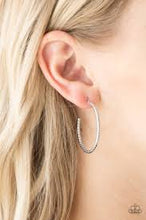 Load image into Gallery viewer, Hoop, Line and Sinker Silver Hoop Earrings