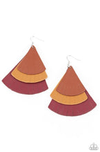 Load image into Gallery viewer, Huge Fanatic Multi/Red Leather Earrings