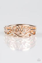 Load image into Gallery viewer, I Believe In Love Rose Gold Skinny Band Ring