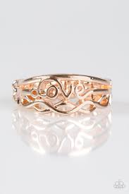 I Believe In Love Rose Gold Skinny Band Ring