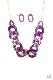 I Have a Haute Date Purple Acrylic Necklace - Angie's $5.00 Bling