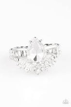 Load image into Gallery viewer, If the Crown Fits White Skinny Band Ring