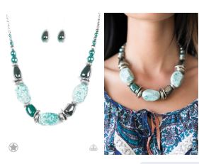 In Good Glazes Blue Blockbuster Necklace - Angie's $5.00 Bling