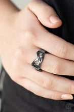 Load image into Gallery viewer, Infinitely Industrial Black Skinny Band Ring - Angie's $5.00 Bling