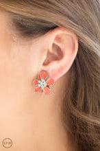 Load image into Gallery viewer, Island Iris Orange Clip On Earrings