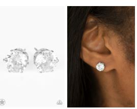 Just in TIMELESS White Blockbuster Post Earrings - Angie's $5.00 Bling