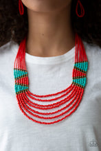 Load image into Gallery viewer, Kickin It Outback Red Seed Bead Necklace