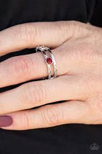 Load image into Gallery viewer, Lead the Line Red Skinny Band Ring