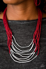 Load image into Gallery viewer, Living the Gleam Seed Bead Red Necklace