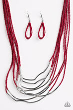 Load image into Gallery viewer, Living the Gleam Seed Bead Red Necklace