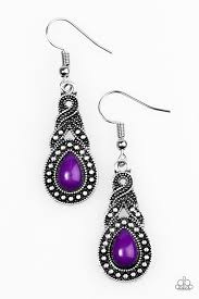 Looking Suave Purple Earrings