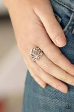 Load image into Gallery viewer, Lotus Lover Silver Skinny Band Ring