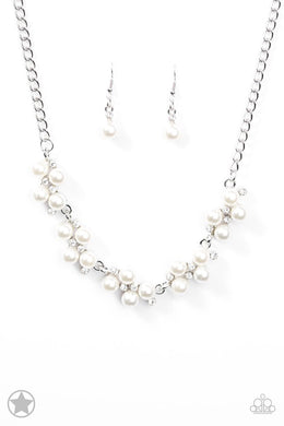 Love Story White Blockbuster Necklace and I Do White Blockbuster Bracelet Set - Angie's $5.00 Bling