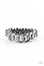 Load image into Gallery viewer, Love is Chain Black Skinny Band Ring - Angie's $5.00 Bling