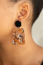 Load image into Gallery viewer, Majestic Mariner Brown Acrylic Earrings - Angie&#39;s $5.00 Bling