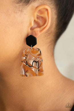 Majestic Mariner Brown Acrylic Earrings - Angie's $5.00 Bling