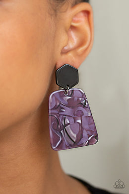 Majestic Mariner Purple Acrylic Earrings - Angie's $5.00 Bling