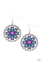 Load image into Gallery viewer, Mardi Gras Garden Purple Earrings