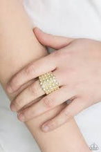 Load image into Gallery viewer, Million Dollar Masquerade Gold Ring - Angie's $5.00 Bling