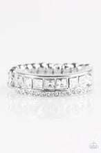 Load image into Gallery viewer, Money Motto White Skinny Band Ring