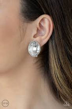 Load image into Gallery viewer, Movie Star Sparkle White Clip On Earrings
