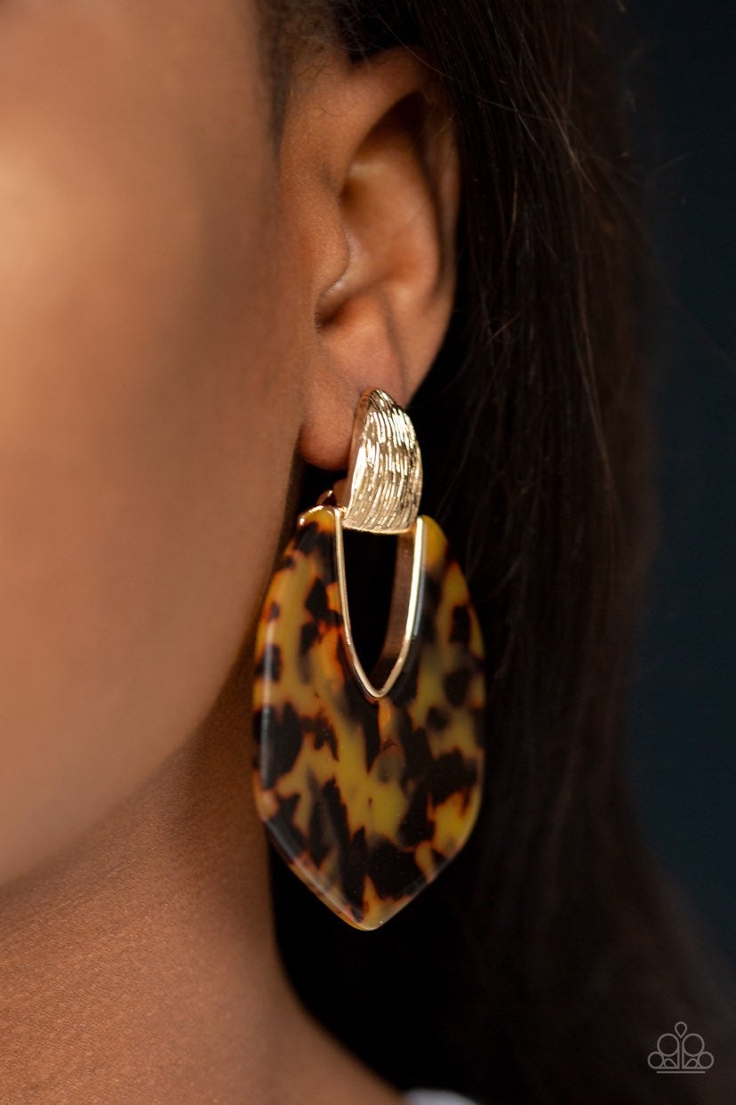 My Animal Spirit Gold Acrylic Earrings - Angie's $5.00 Bling